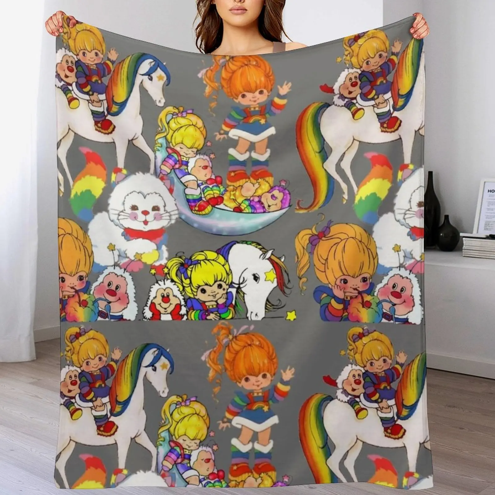 

rainbow briterainbow briterainbow briterainbow brite Throw Blanket Beach Bed Vintage Blankets