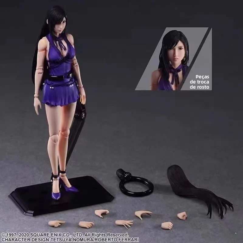 Figura Colecionável Original PlayArts Reissue Final Fantasy FF6 Remake Versão Edição de Traje com Etiqueta