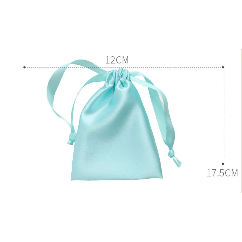 Custom Logo Silk Satin Drawstring Bag Silk Cloth Bags For Packaging Wig/Makeup/Eyelash/Perfume/Cloth Jewelry Packaging Bag 50pcs