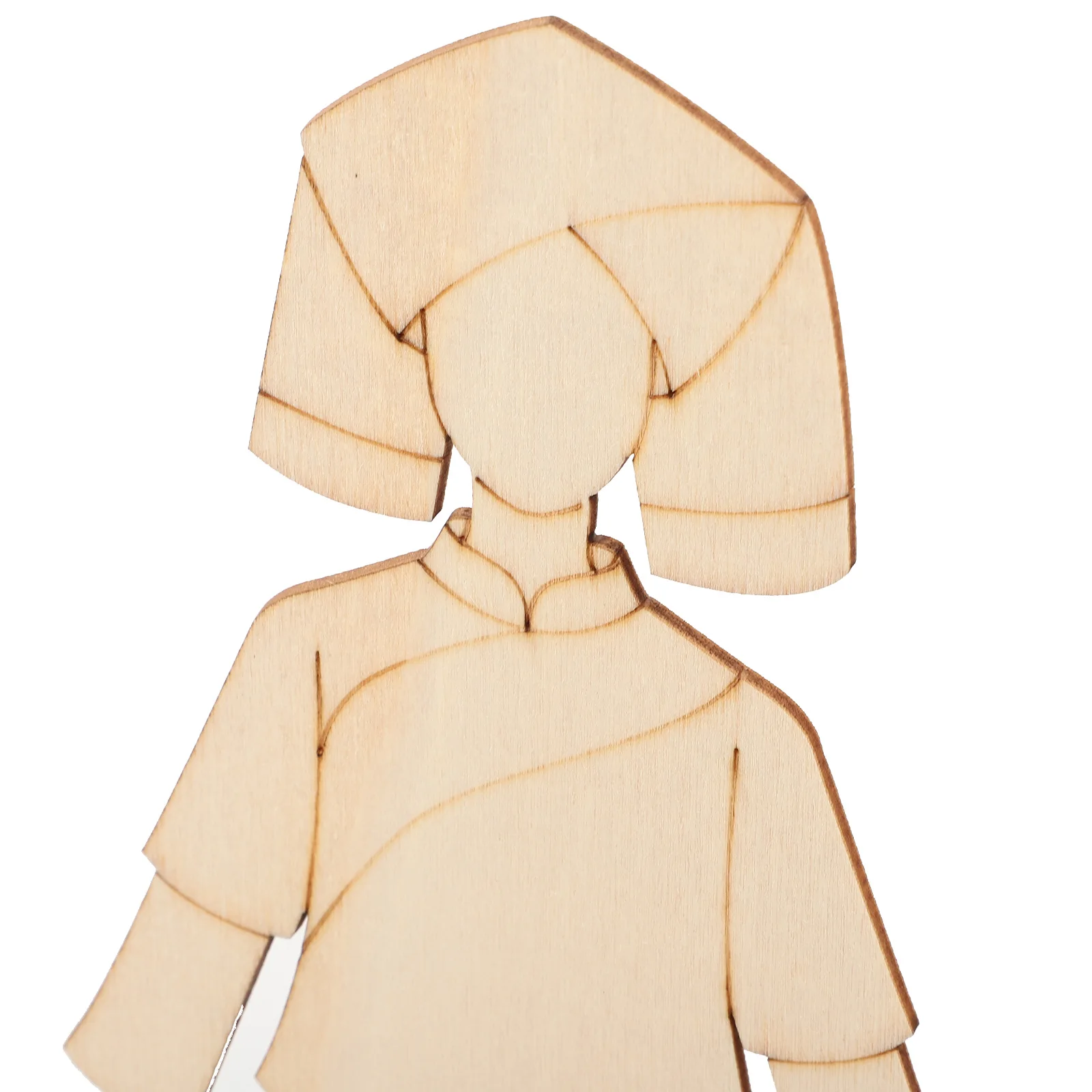 

6pcs Blank Wooden Slices Unfinished Wood Chinese Costume Cutout Girl DIY Craft Accessory Painting Material Decor