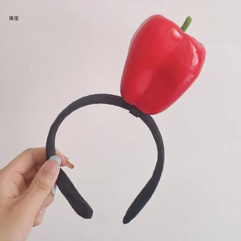 

Novelty Knitted Headbands Stuffed Vegetables Hairbands Comfortable Costume Headpiece for Party Costume Accessory