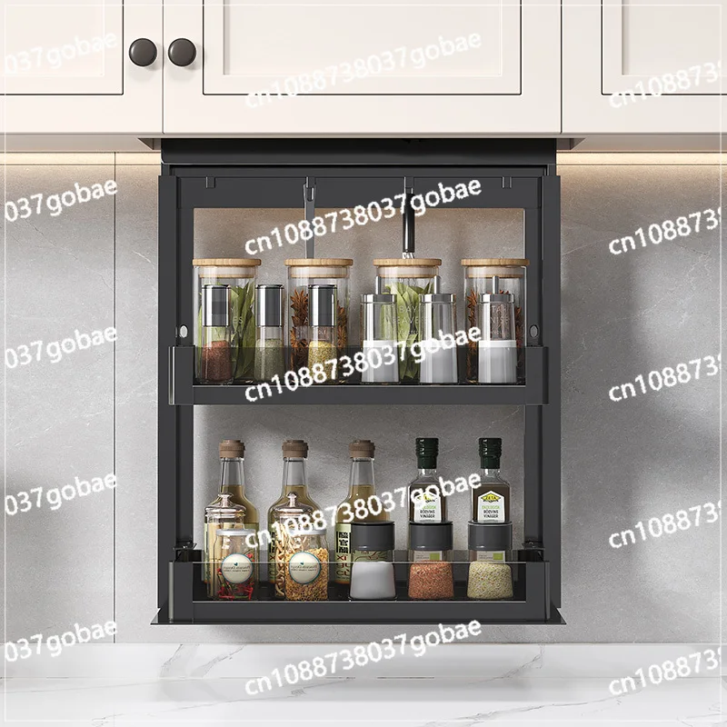 Wall Cabinet Electric Lifting Basket Intelligent Wall Cabinet Seasoning Basket Vertical Lifting Seasoning Rack