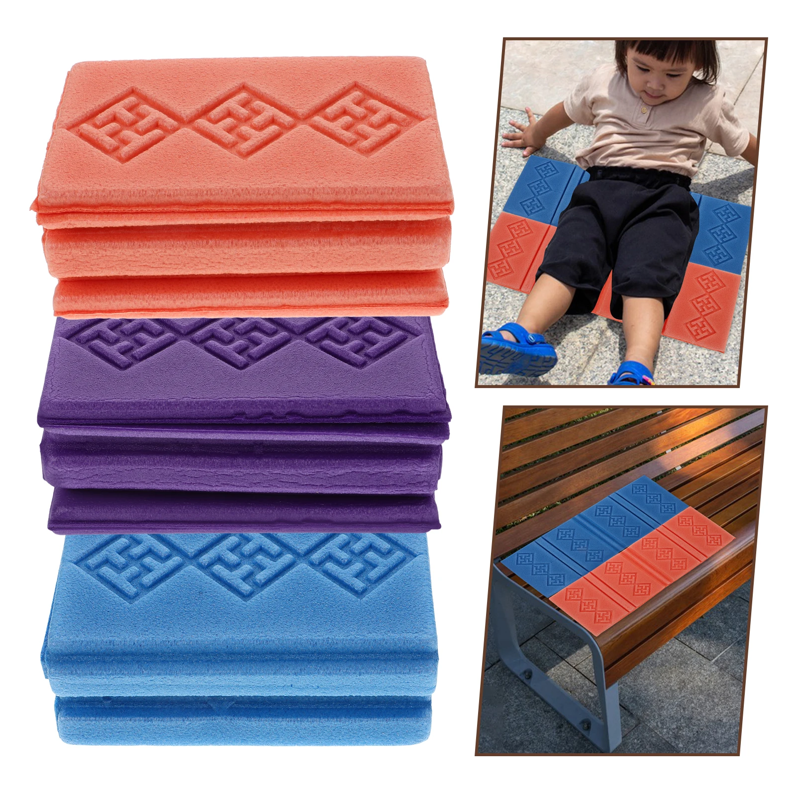 

3pcs Outdoor Cushion Foldable Portable Picnic Blanket Camping Beach Mat Waterproof Lawn Mat For Hiking Picnic Camping Travel