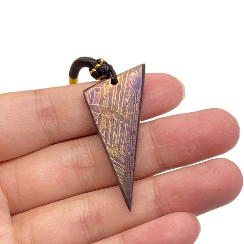 Muonionalusta Meteorite Series Hand Polished Triangle Pendant Natural Meteorite Slab Mineral Specimen Jewelry Gift LK329