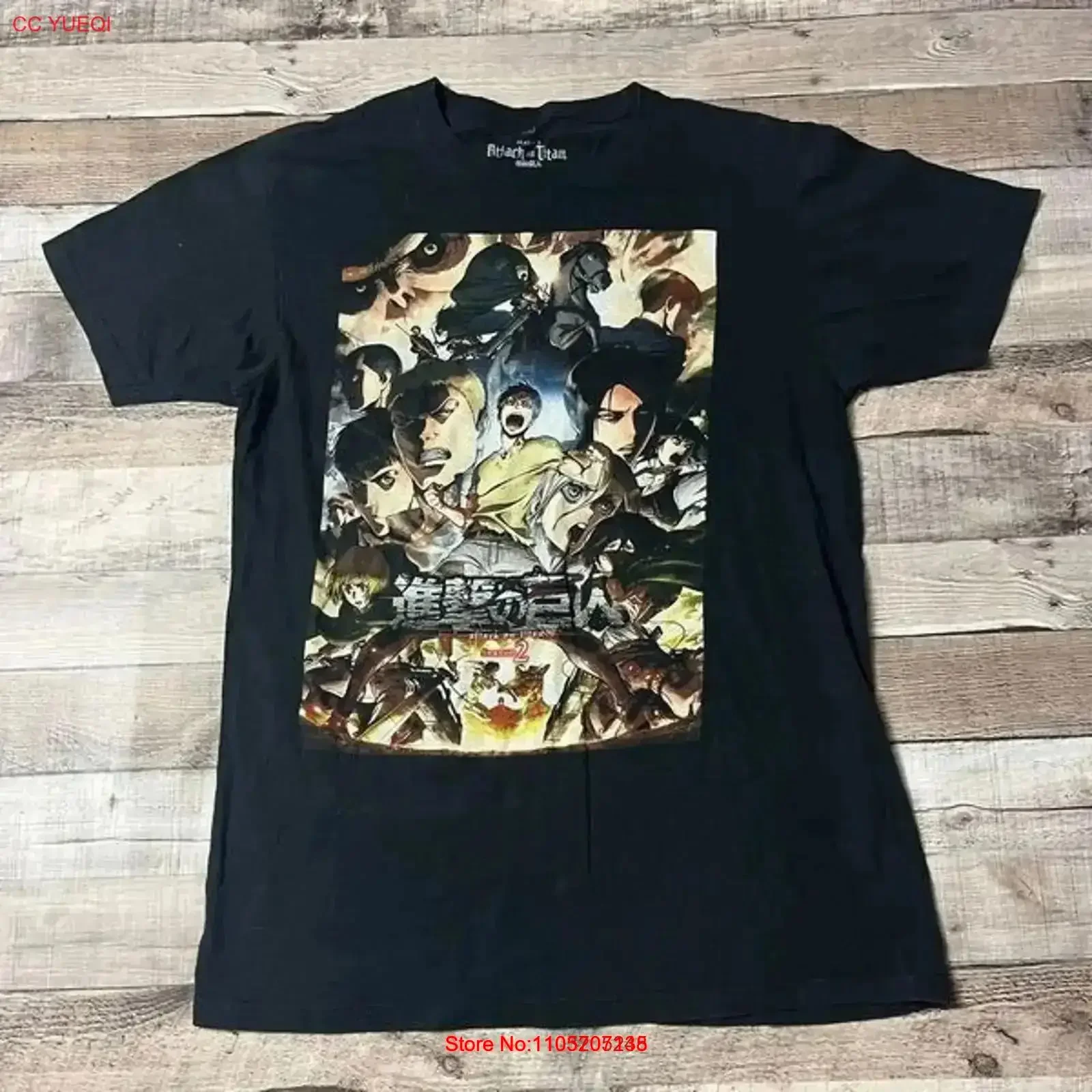 ataque-em-tita-t-camisa-adulto-medio-preto-colossal-anime-manga-temporada-2-vintage-lavado-homme-ligeiramente-moda-vintage-lavado