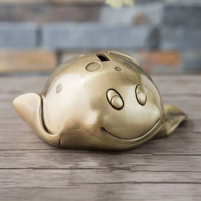 Animal fish bronze color piggy coin bank kids money box metal piggy bank money money box kids saving box for gifts SNG036