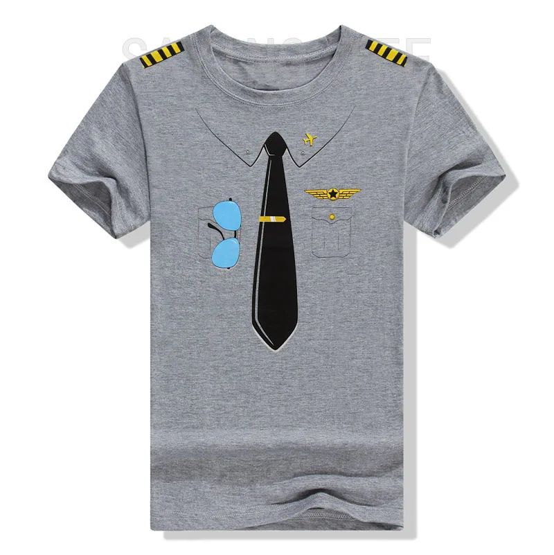 Y2k Flugzeugliebhaber Die Pilotenuniform Grafik-Bekleidung für Männer und Jungen, Personalisiertes Flugzeugpiloten-T-Shirt aus weicher Baumwolle mit kurzen Ärmeln – Detail 6
