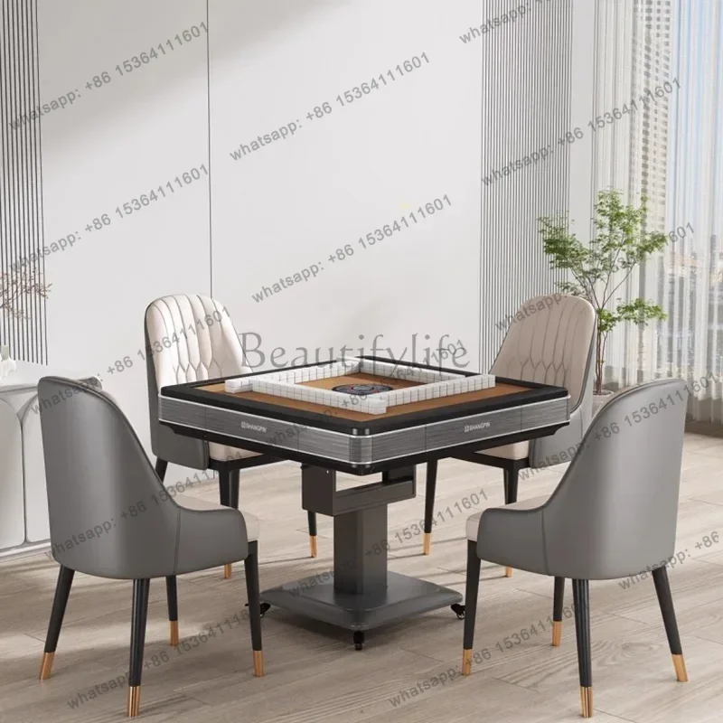 PG Nordic Automatic Shuffling Mahjong Table Modern Folding Electric Heatable Dining Table Creative Restaurant Home Furniture