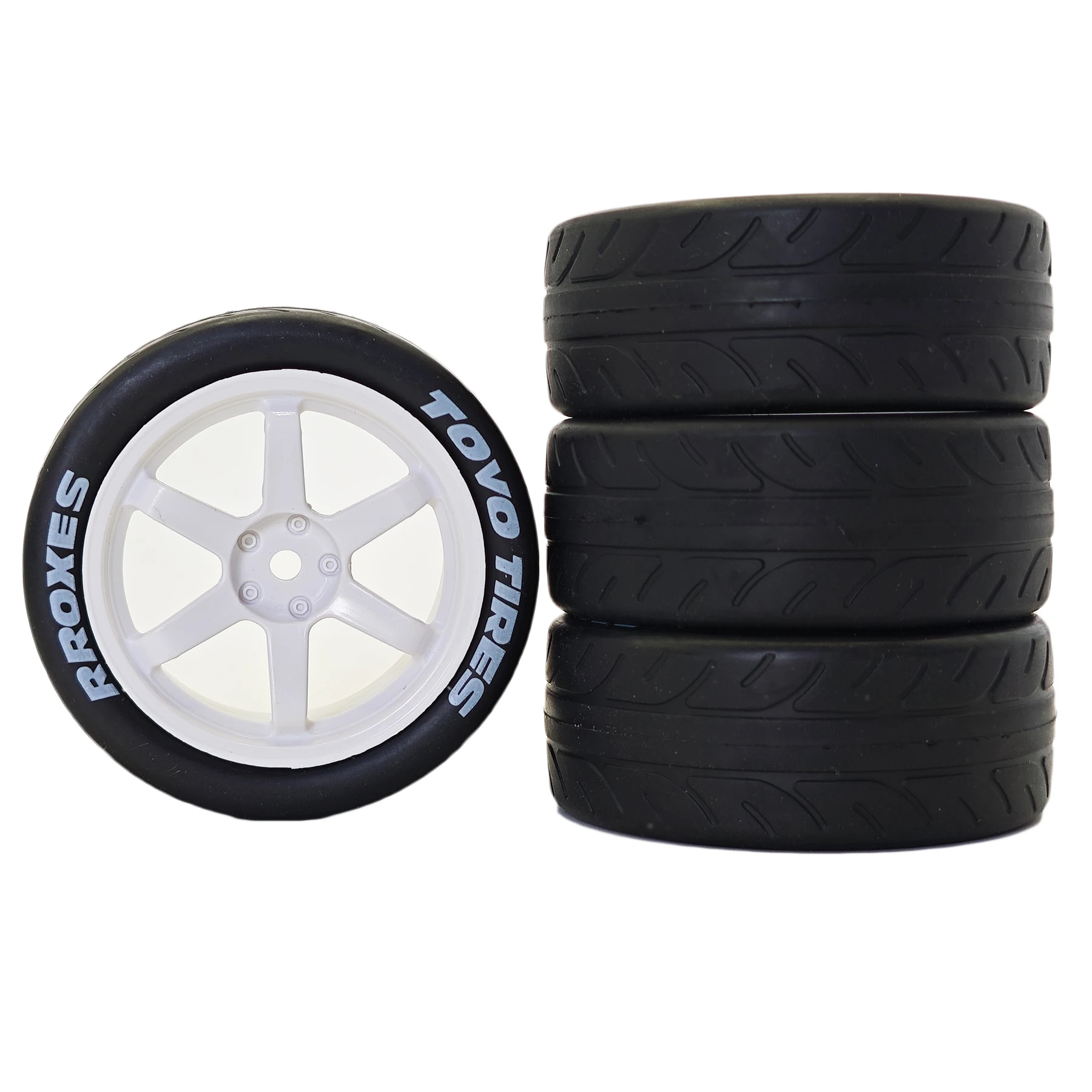 Chanmoo 1/10 RC Rally Racing Wheels Tires On-road Car Tyres with 12mm Hex for Tamiya TT01 TT02 XV02 XV01 TA06 HPI KYOSHO PTG2