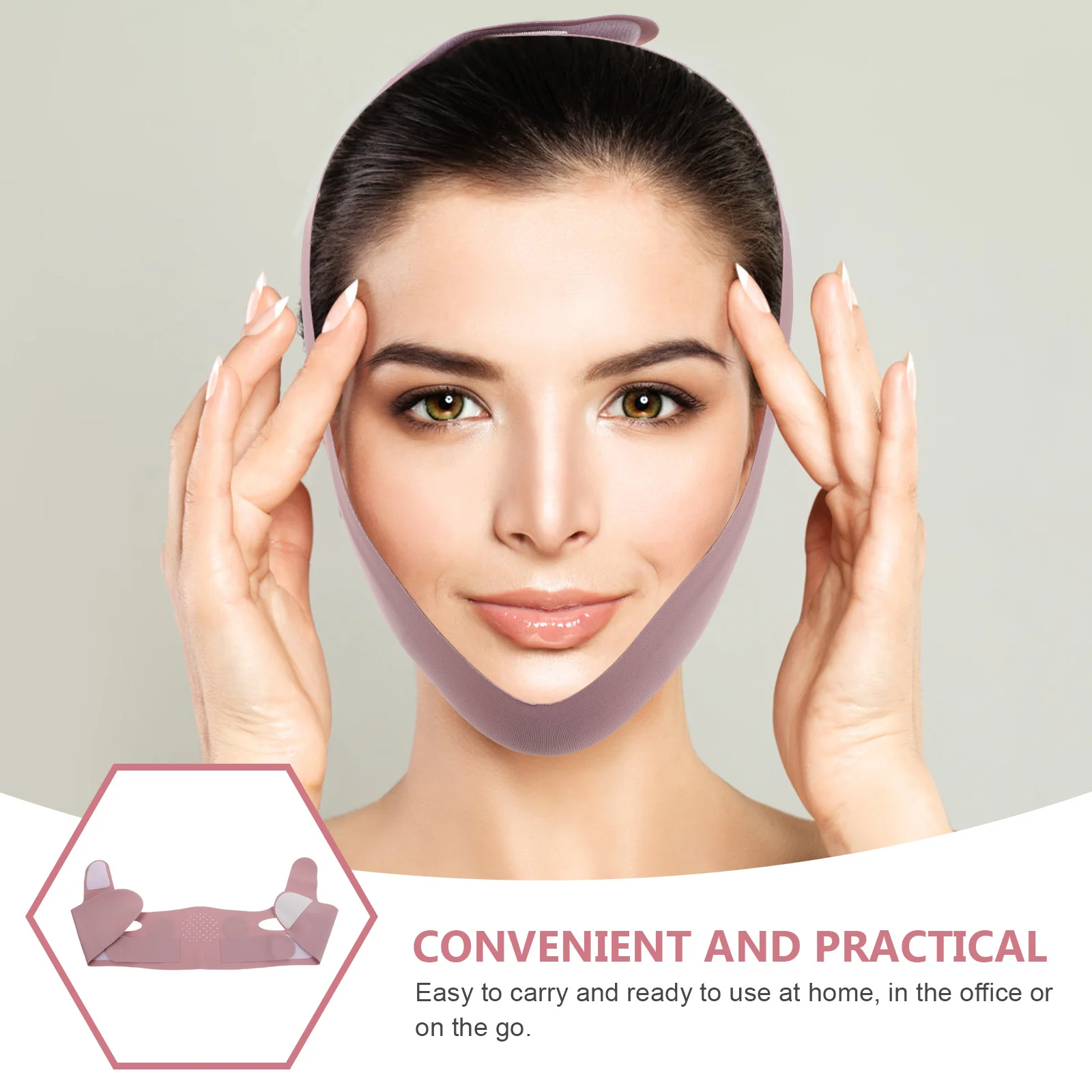 أرجواني قابلة لإعادة الاستخدام قناع الرفع الذقن رفع الفرقة للنساء شد الوجه حزام الجلد ثبات الاستخدام اليومي حزام نحت الفك #3