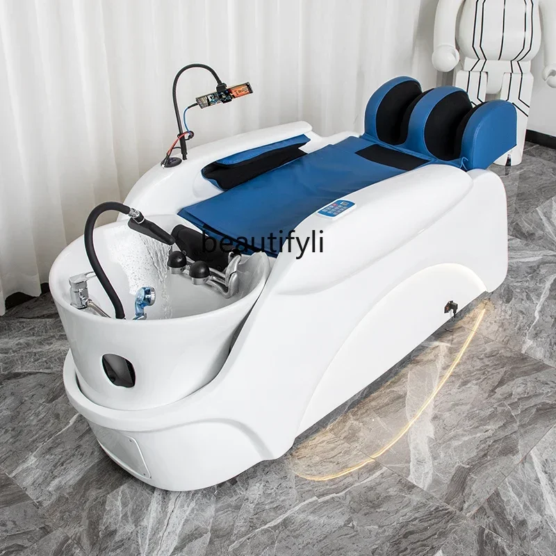 ss newAutomatic Electric Intelligent Massage Shampoo Bed Multi-Function Ceramic Basin with Water Circulation Flushing Bed