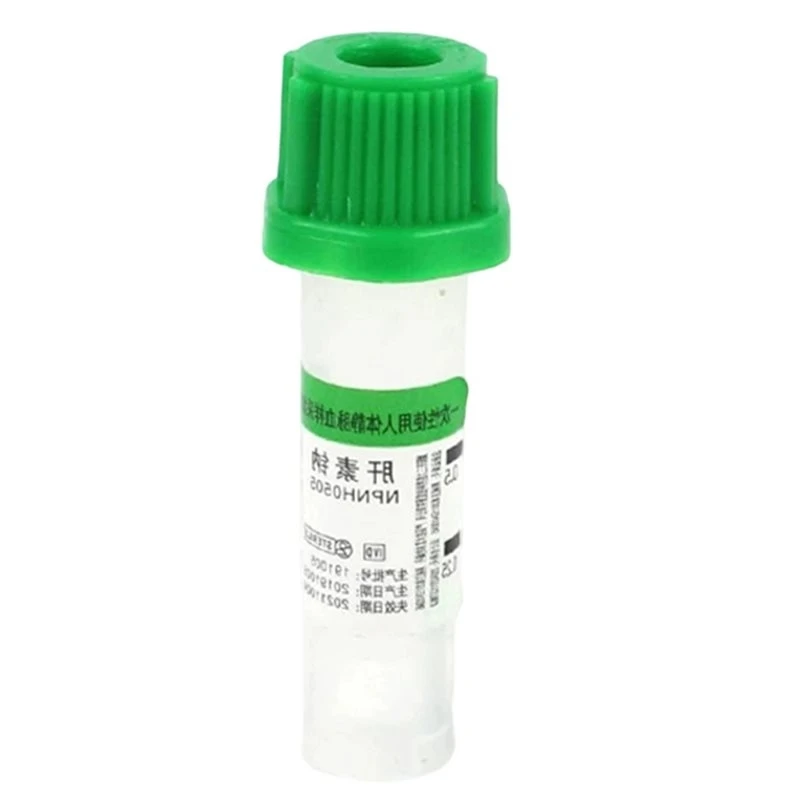 A73U Sterile Micro Tube 0.5Ml Collection With Heparin Sodium And Green Cap For Sample Storage