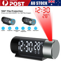 Rotation Projection Digital Alarm Clock Temperature Time Display Night Mode Snooze Table Clock 12/24H USB Projector LED Clock