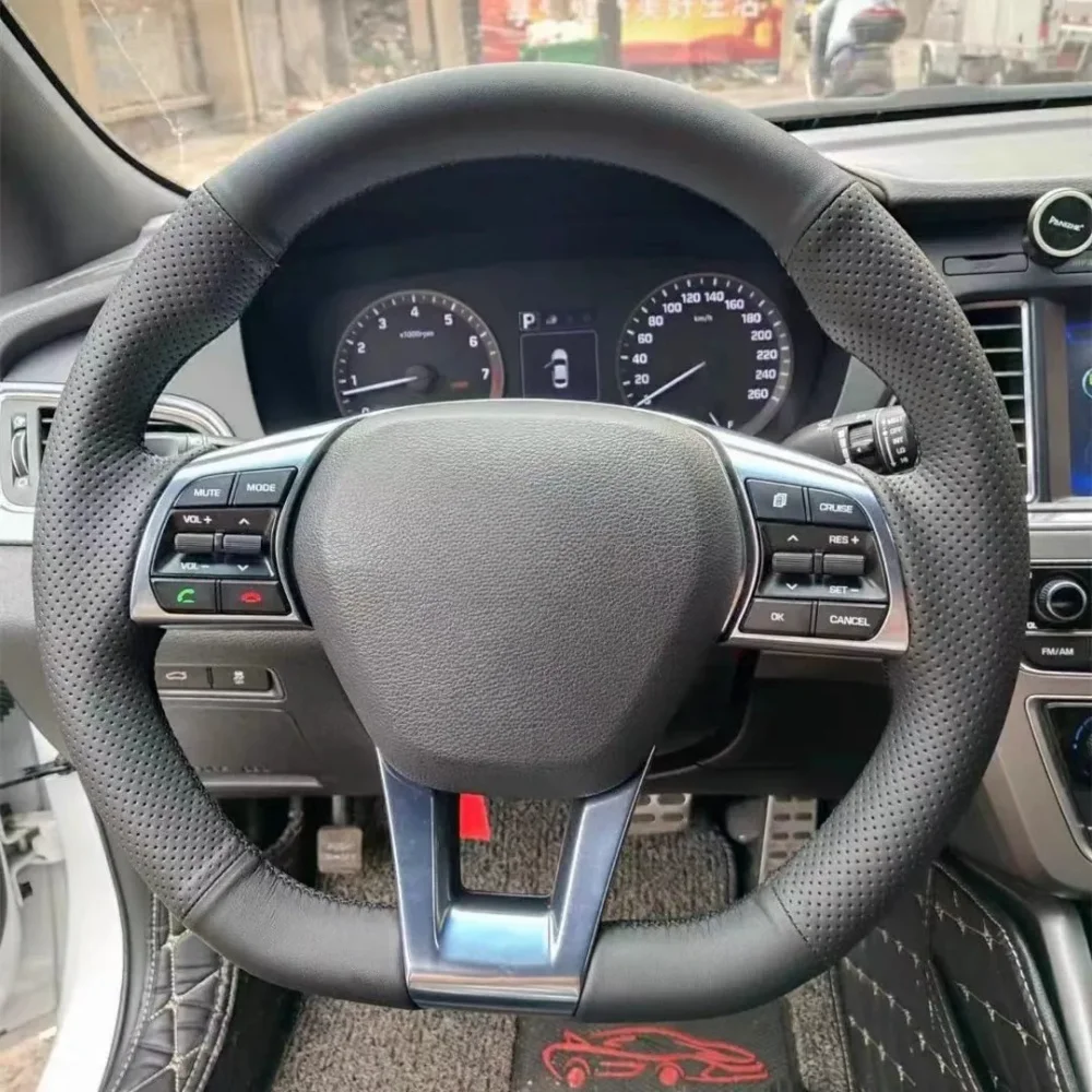

Car Steering Wheel Cover DIY Microfiber Leather Hand Sewing For Hyundai Ix25 2014 - 2016 Creta 2016 2017 Car Accessories