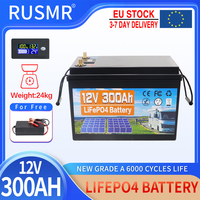 12V 300AH 200Ah LiFePo4 Battery Built-in BMS Lithium Iron Phosphate Cells 6000+ Cycles For RV Campers Golf Cart Solar Tax Free