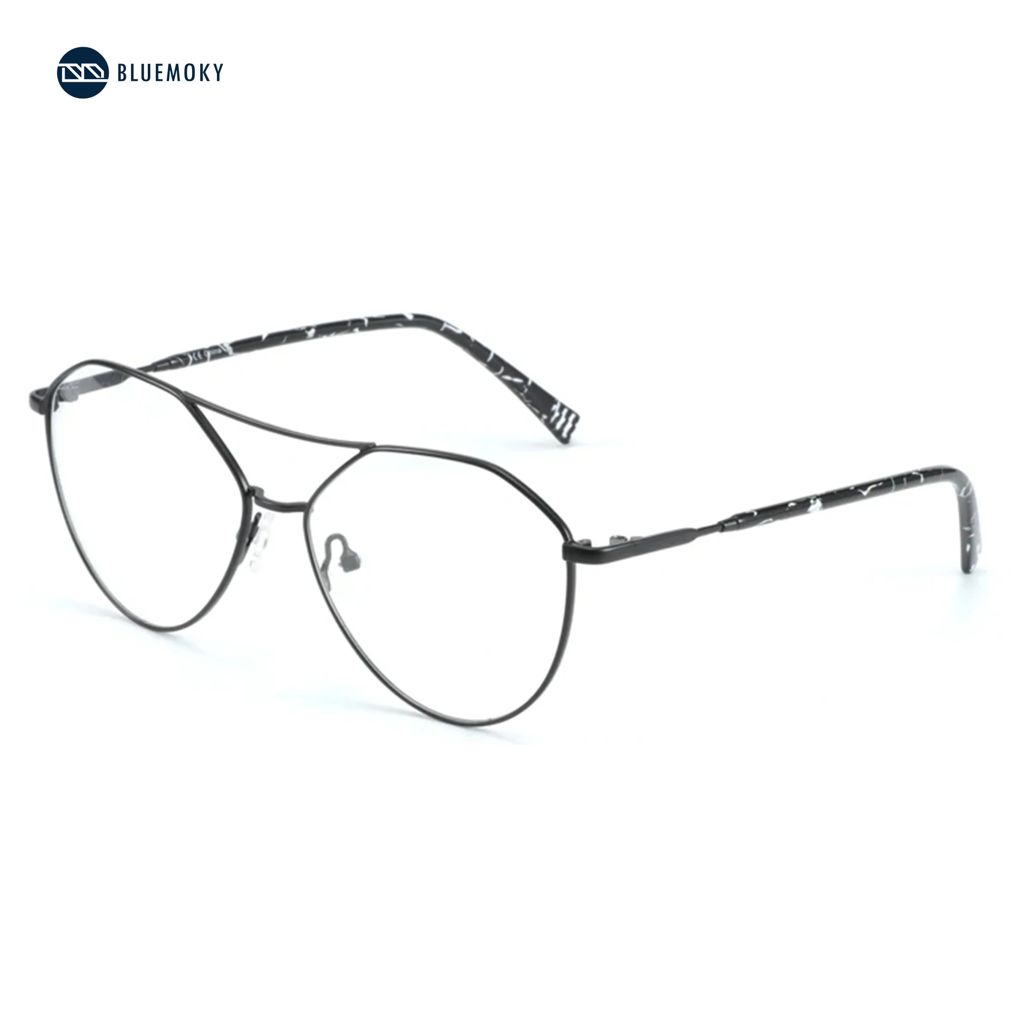 

BLUEMOKY High-End Fashion Pattern Design Style Double Bridge Aviator Optical Frame Men's Eyeglasses