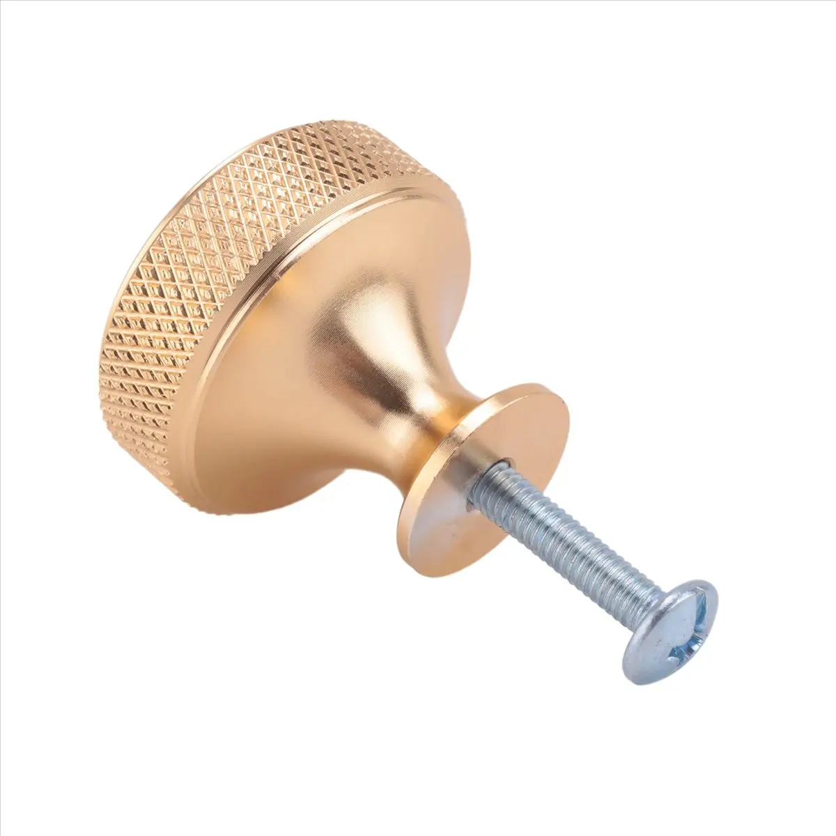 [Y39A]10 Pack Champagne Bronze Knurled Cabinet Knobs Round Kitchen Cabinet Pulls for Drawer Dresser, Cupboard and Wardrobe
