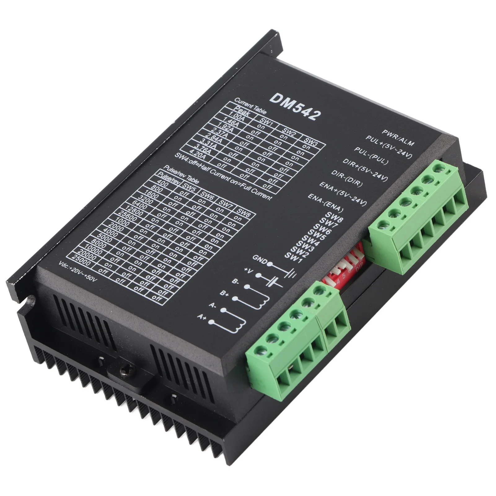 

DM542 2-phase Stepper Motor Driver 57/86 Series Stepping Motor Driver 18-48VDC Peak 4.2A