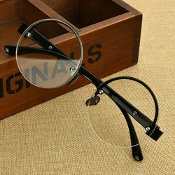 Retro Reading Glasses Men HD Anti-fatigue Round Brown Natural Crystal Glass Stone Reading Glasses Female Trendy EyeGlasses