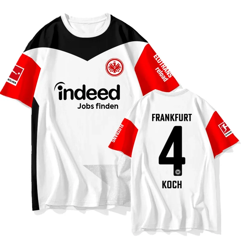 2025, neu und beliebt, Frankfurt 3D-gedrucktes, atmungsaktives und schnell trocknendes Sommer-Fußball-T-Shirt für Herren und Damen.