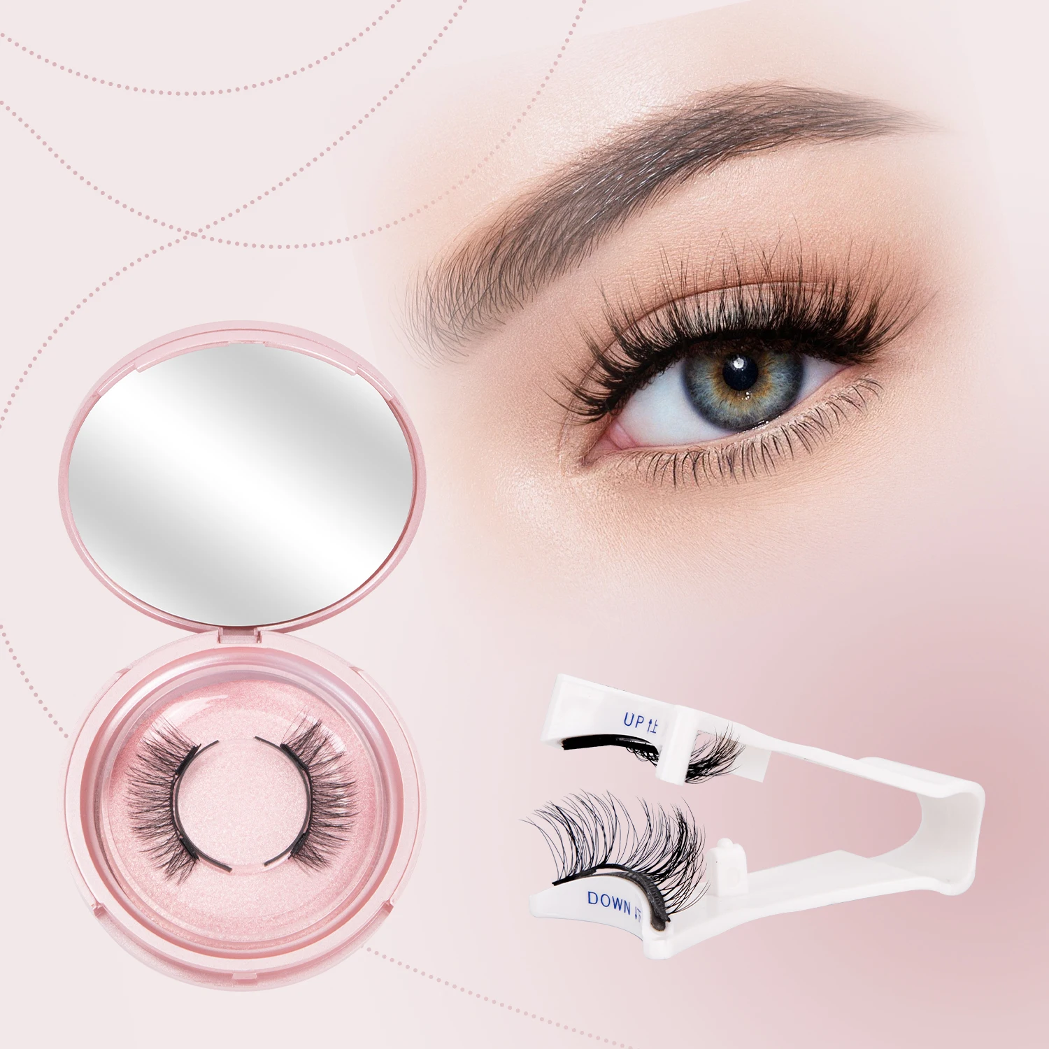 Reusable Magnetic Eyelashes Wispy with Applicator Natural No Glue or Eyeliner Look Like Lash Extension False Eyelashes Kit