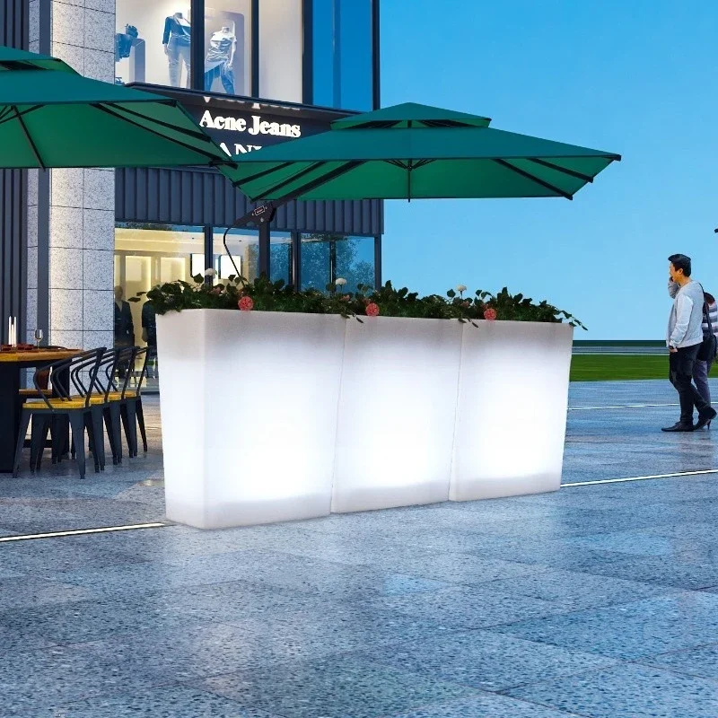 Cafe flower box, commercial street partition, fence, sales department, square flower pot community, milk tea shop, landscaping