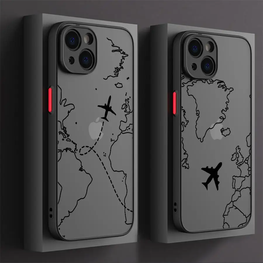 Flugzeug-Linien-Design Topografische Handyhülle für iPhone 17 16 15 11 12 14 13 Pro Max Mini X XS XR 7 Plus 16E Stoßfeste Schutzhülle Fundas