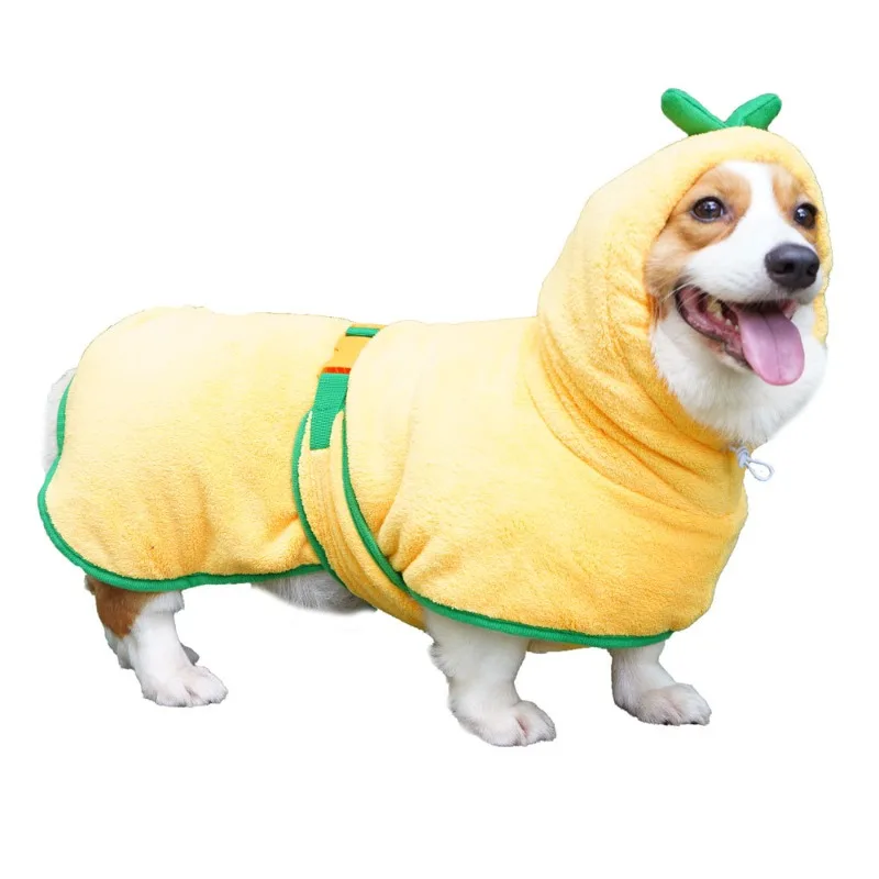 

Halloween Pumpkin Dog Costume Coral Fleece Pet Bathrobe Absorbent Dog Clothes Warm Puppy Outfit Cute Cosplay Bath Towel For Dogs
