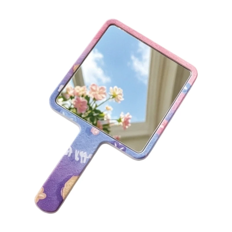 L8RD Ocean Pattern Hand Cosmetics Mirror For Stress Relief During Work Breaks