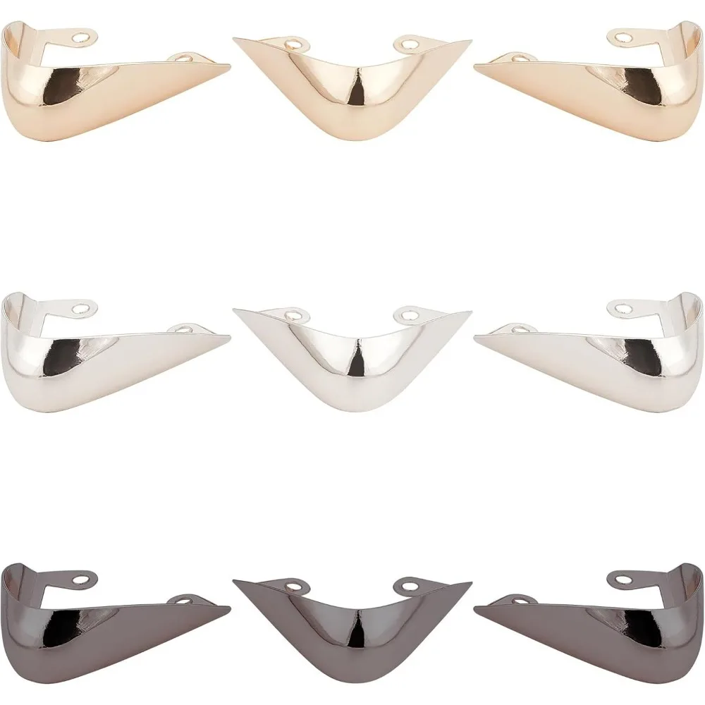 6PCS 3 Colors Metal Shoes Pointed Protector Hollow High Heels Toe Cap Elegant High Heels Tip Cover Durable Shoes Tips Cap