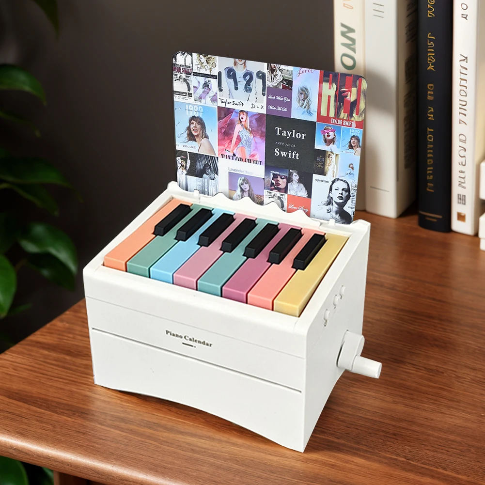 BT Taylor Piano Calendar 2025 Music Sheets Toy Playable Mini Piano Calendar with 27 Music Calendar Cards 52 Songs Gift for Fans