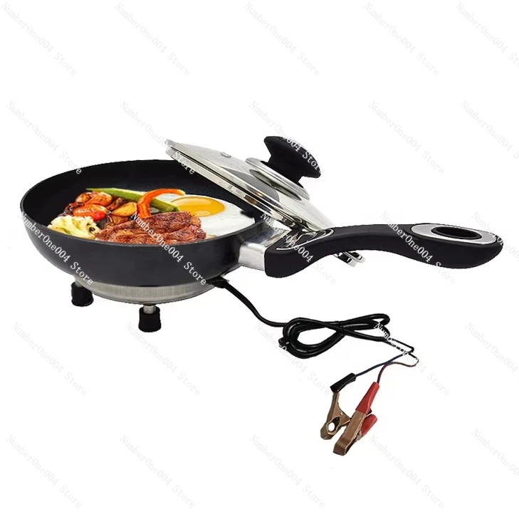Hotsale 12v 24v Dc Solar Fryings Pan Non-stick Coatings Pan Powered with Battery Wholesale Price