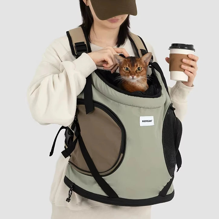 Cat Dog Pet Carrier Backpack Double Shoulder Portable Tote Breathable for Outdoor Cycling Biking Outing Hiking Large Size
