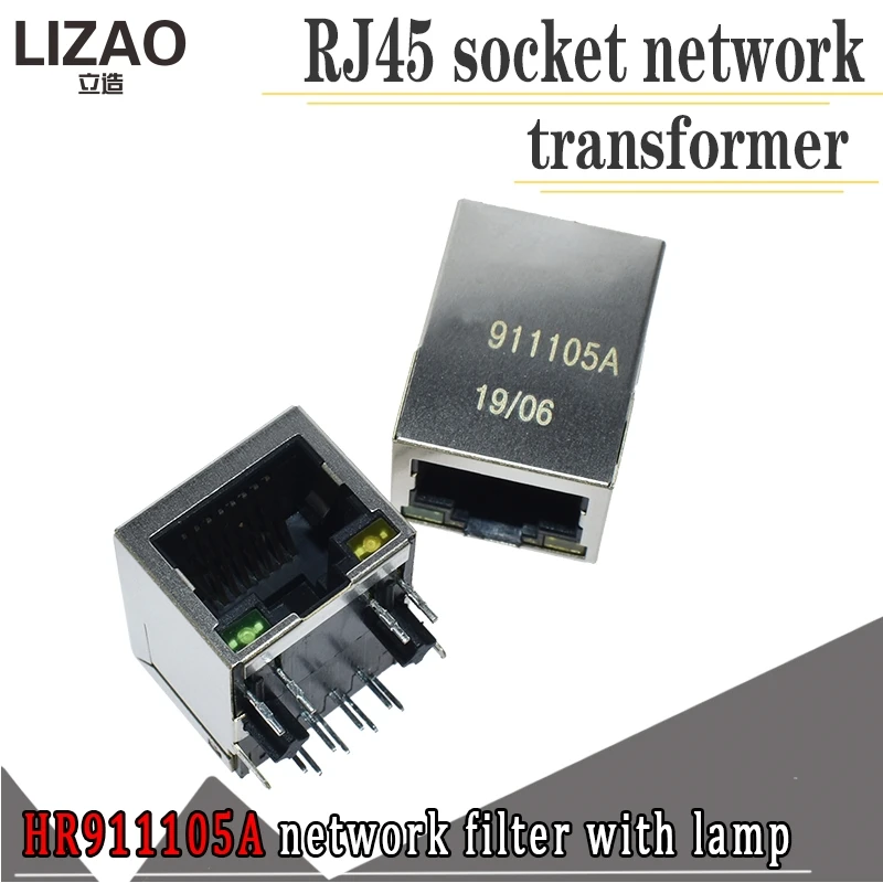 10pcs/lot RJ45 Connector Original HR911105 HR911105A Laser printing network transformer