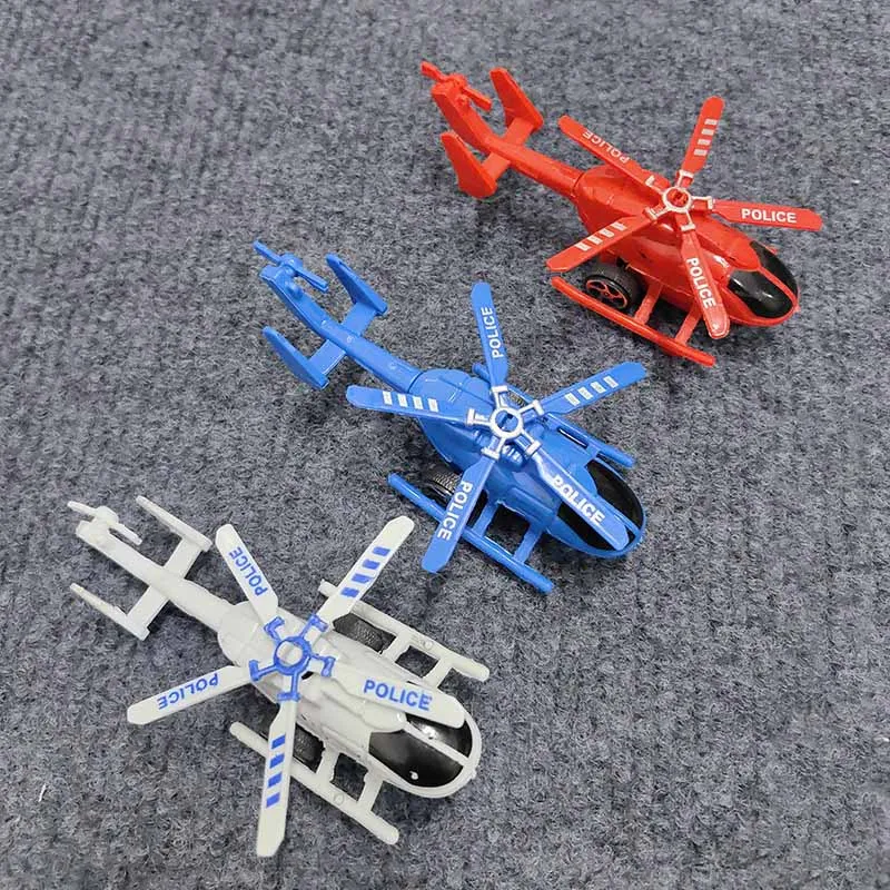 5 szt. Kreatywna plastikowa symulacja bezwładności Mini helikopter zabawkowy samolot modelu Puzzle dla dzieci samochód z napędem Pull Back zabawkowych prezentów dla chłopca