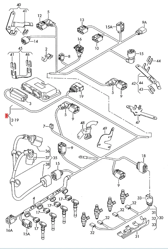 For VW Eos Golf GTI MK5 Jetta MK6 Audi A3 Skoda Octavi Seat Leon Toledo 06J 972 619 AB Engine Motor Wire Wiring Harness Assembly