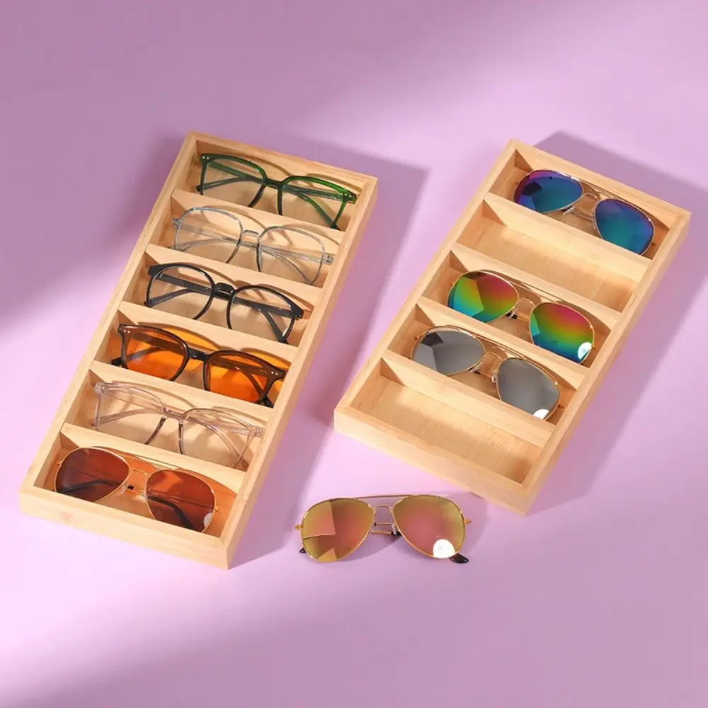 4/5/6 슬롯 나무 안경 케이스 그리드 안경 홀더 선글라스 상자 Glasswear 상자 보석 주최자 보석 디스플레이 상자 여행