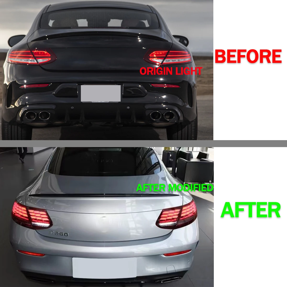 MAGICKIT LED Rear Tail Lights Brake Lamp for Mercedes-Benz C-Class C205 A205 2-Door C300 C250 C200 C180 C63 C43 2016-2021
