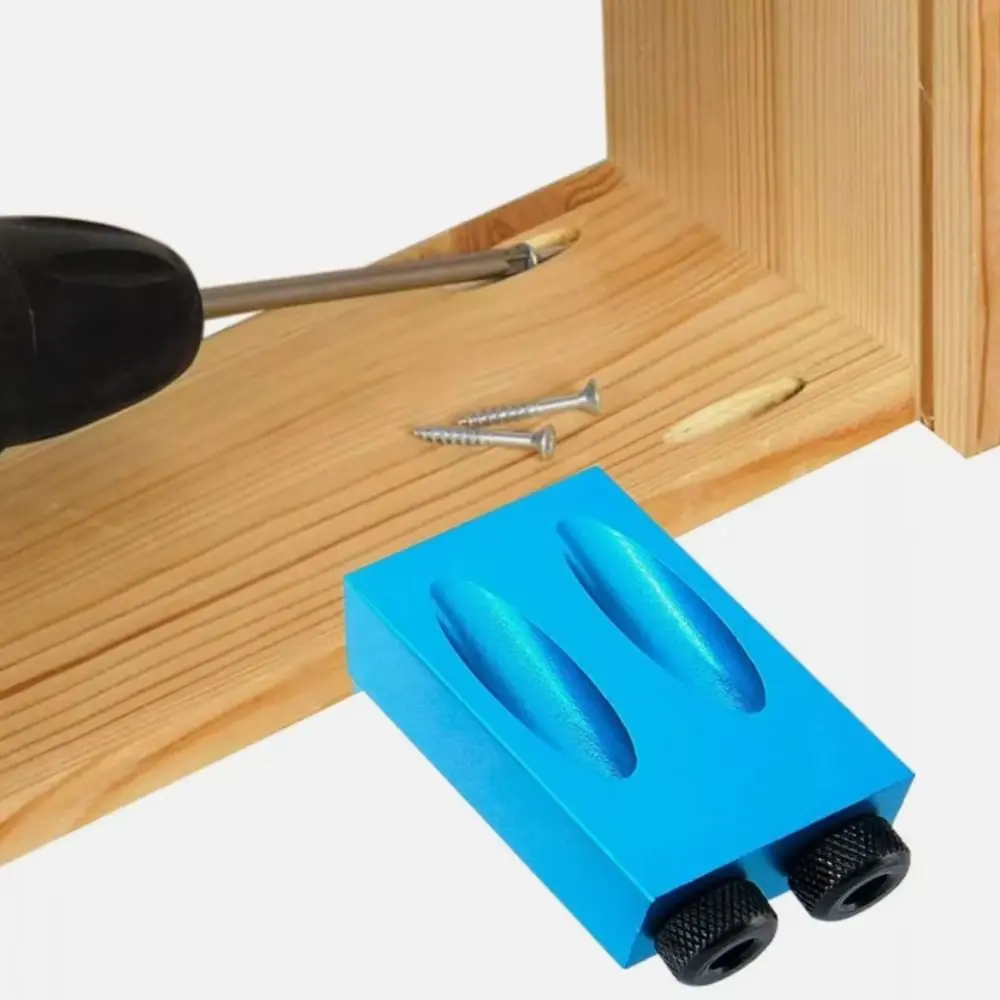 Precision Pocket Hole Jig Kit Aluminum Alloy Rust-resistant Oblique Hole Locator Adjustable Stable Woodworking Jig