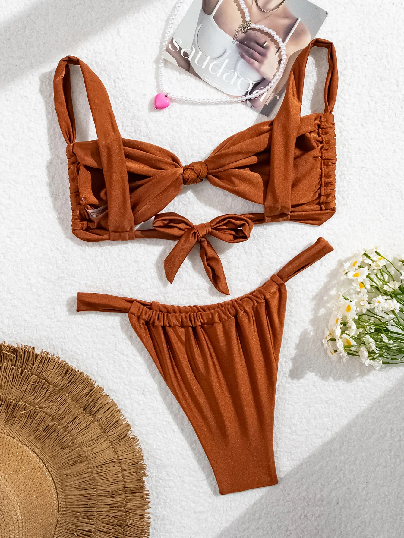 Solid Micro Bikini Set 2026 Sexy Women's Swimsuit Female Swimwear Bathing Suit Beachwear - Stylish Slimming Design