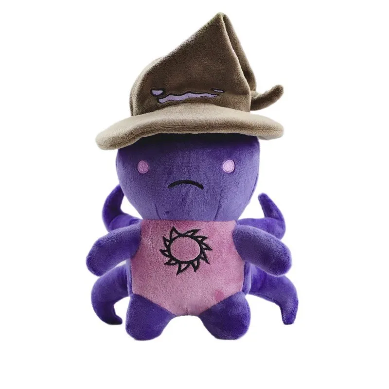 Cute Purple Octopus Wizard Plush Doll Fantasy Creature Stuffed Toy Soft Plushie Collectible Gift for Game Fans Kids Home Decor