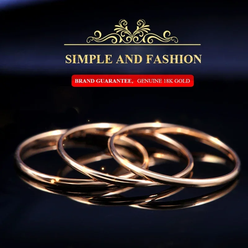 18k Gold Women Rings Beautiful Exquisite Smooth Classic Real 750 Solid Rose Yellow Girl Gift Party Good Nice New Hot