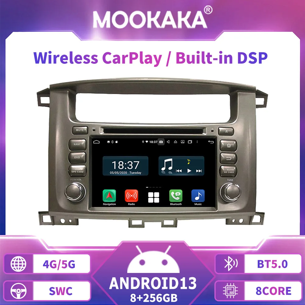 Android 13.0 For TOYOTA Land Cruiser 100 LC100 1998 - 2007 Tape Car Radio Multimedia Stereo Player Video GPS Navi Head Unit DPS