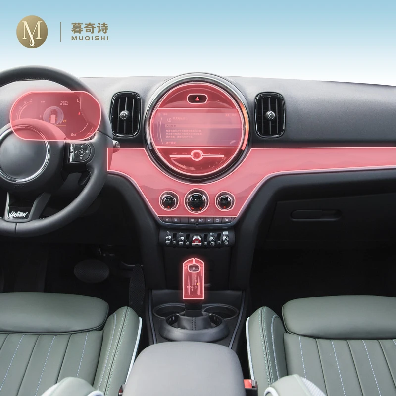 

pre cut Car interior gearbox panel TPU protective film screen anti scratch repair Stickers For MINI Countryman 2021-2023
