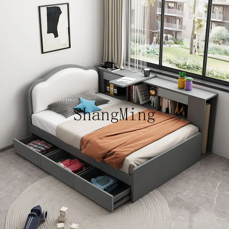 

CL Multifunctional Bed Small Apartment Bookshelf Desk Integrated Single Adult Small Bed