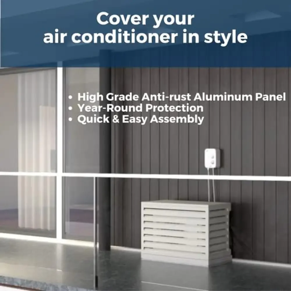 Outdoor Mini Split AC Cover Aluminum Protection Noise Reduction Weather-Resistant BTU 24000  Easy Install & Maintenance Durable