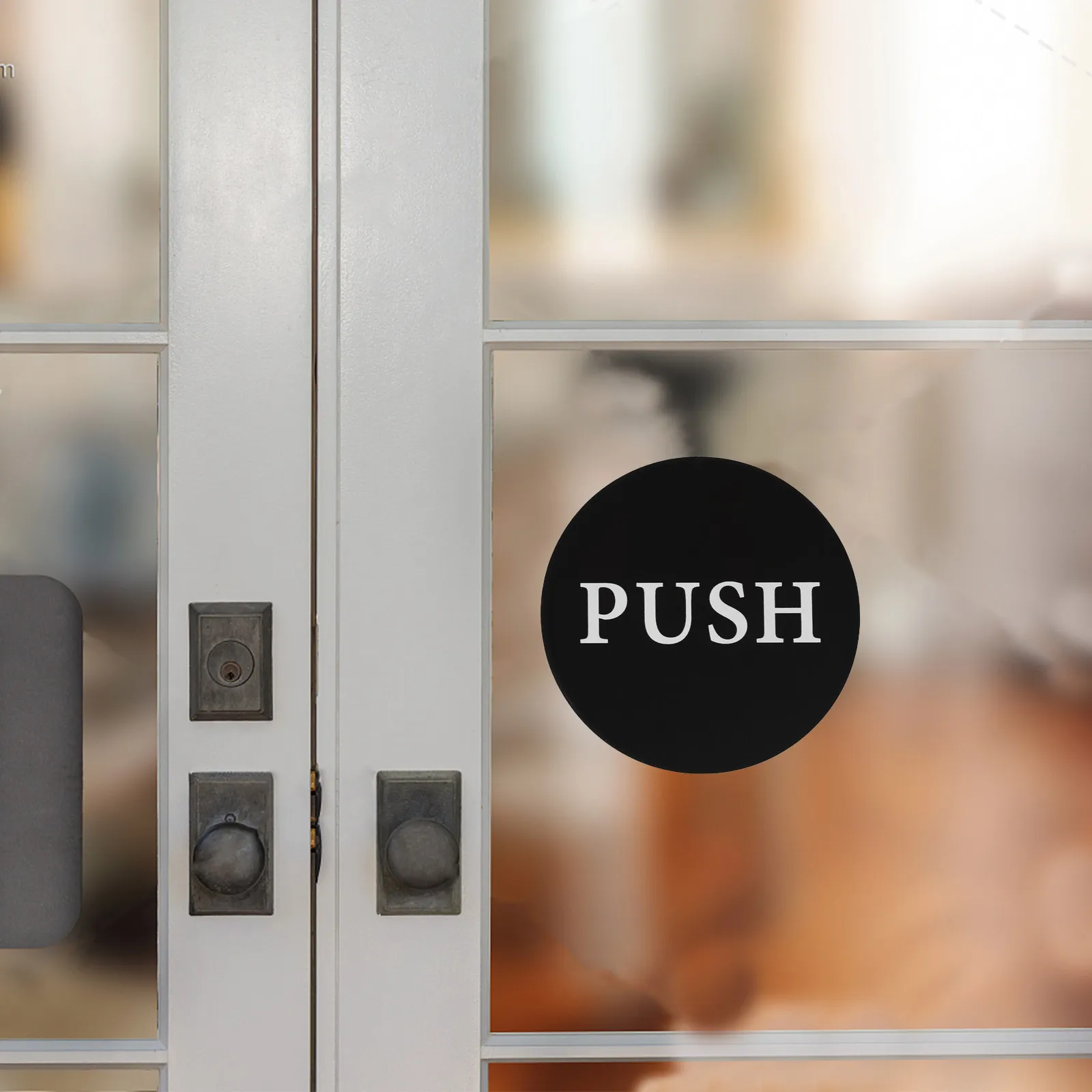 2Pcs Acrylic Door Signs for Glass Doors Push Pull Sliding Door Indicator Sticker with Elegant Design Visibility and Versatility
