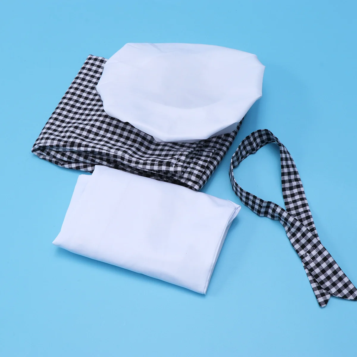 1 Set Children Chef Costume Gingham Pattern Washable Kids Chef Role Play Outfit For Pretend Cooking Game Kitchen Uniform Pretend