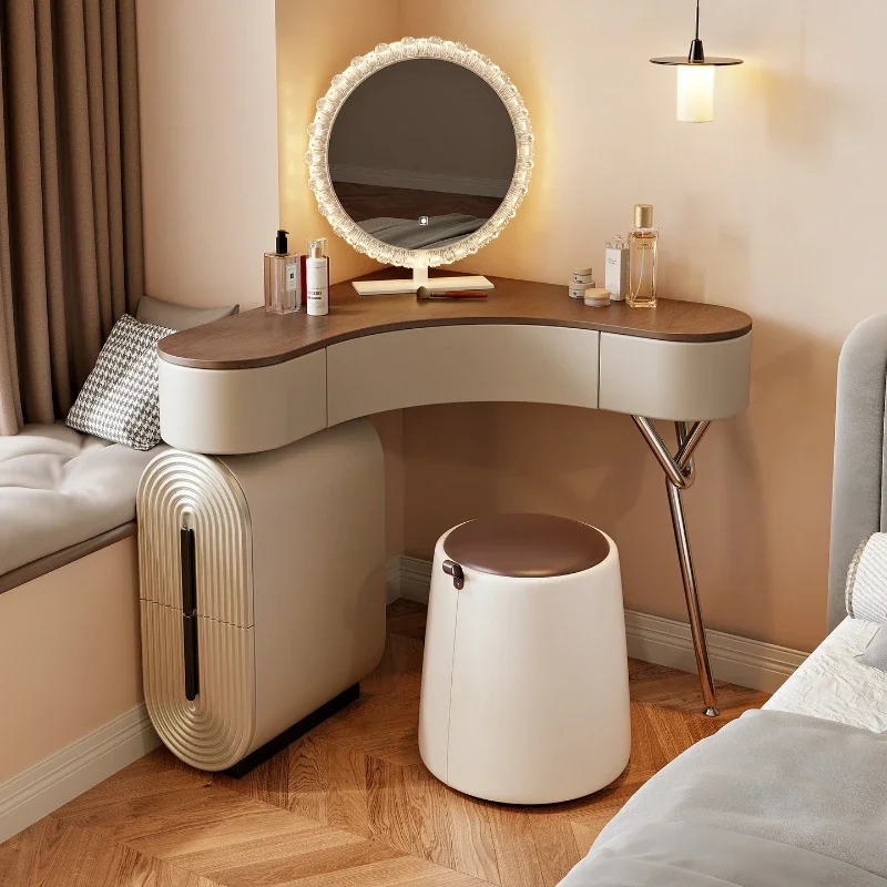 Medieval solid wood corner dresser storage chest integrated bedroom small makeup table corner triangle makeup table