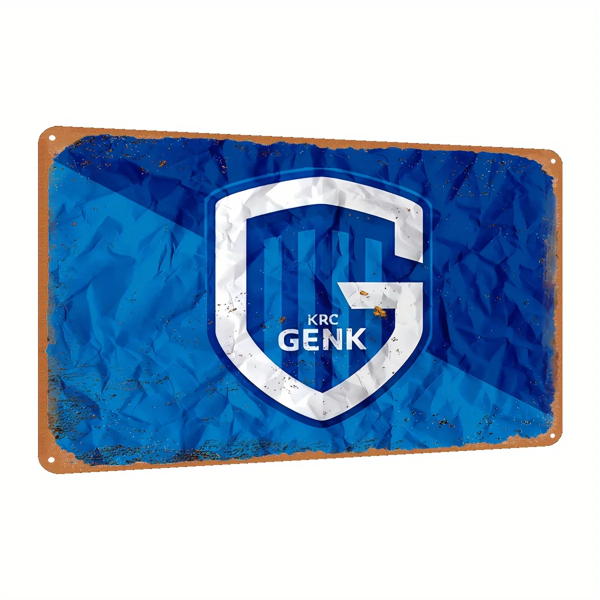 , KRC Genk Tin Metal Sign (8''x12''), Vintage Artistic Wall Decor, Rustic Iron Door Sign for Home, Garden, Club, Bar, Restaurant